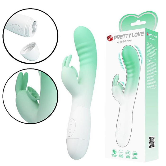 VIBRADOR DE PONTO G E CLITÓRIS À PILHA - CERBERUS