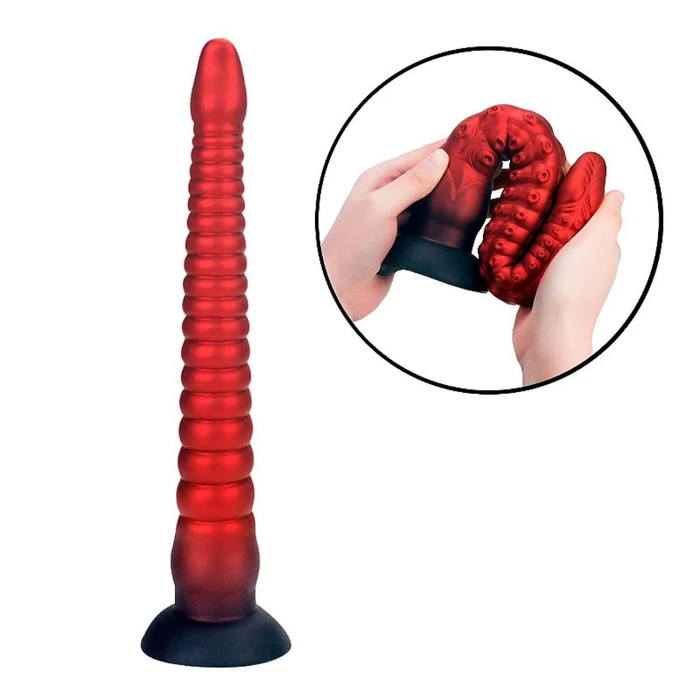 PLUG ANAL ALIEN VERMELHO COM VENTOSA - 42,7 X 4,0 CM