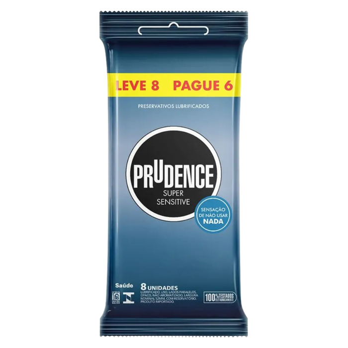 PRESERVATIVO SUPER SENSITIVE LEVE 8 PAGUE 6 - PRUDENCE