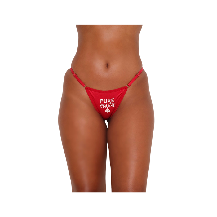 CALCINHA FETICHE VERMELHO - PUXE PARA O LADO E CHUPE