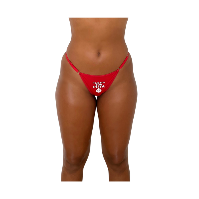 CALCINHA FETICHE VERMELHO - HOJE SOU SUA PUTA