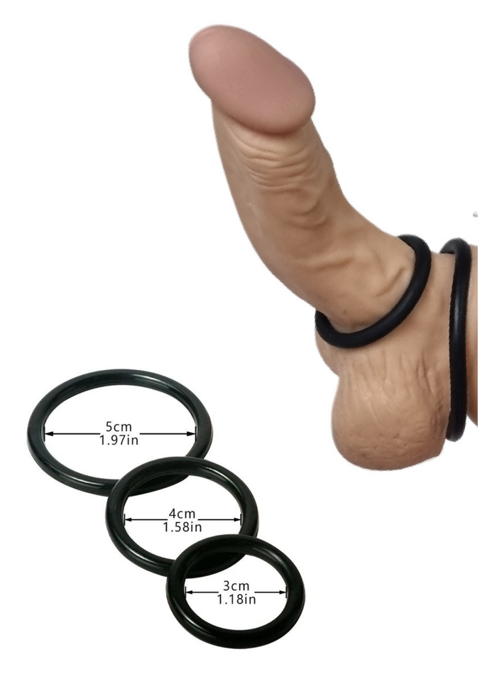 Kit com 3 anéis prolongador em silicone 