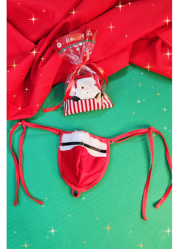 Cueca do papai noel+ Embalagem de presente