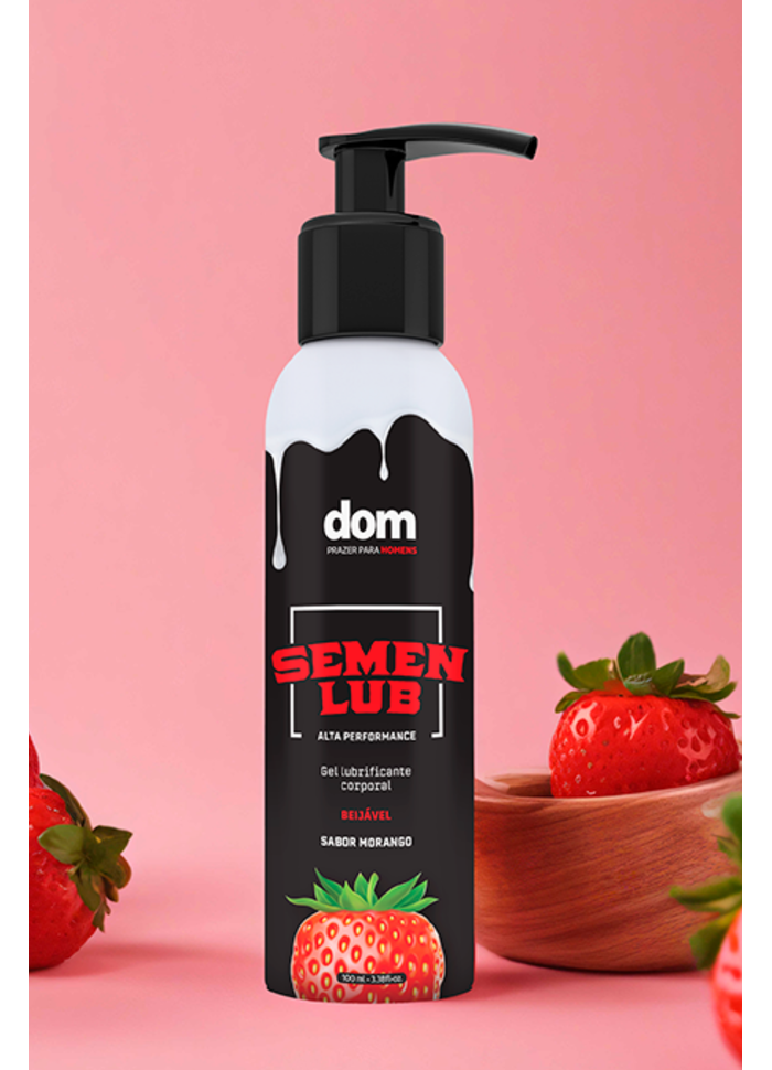 GEL LUBRIFICANTE CORPORAL SEMEN LUB MORANGO 100ML