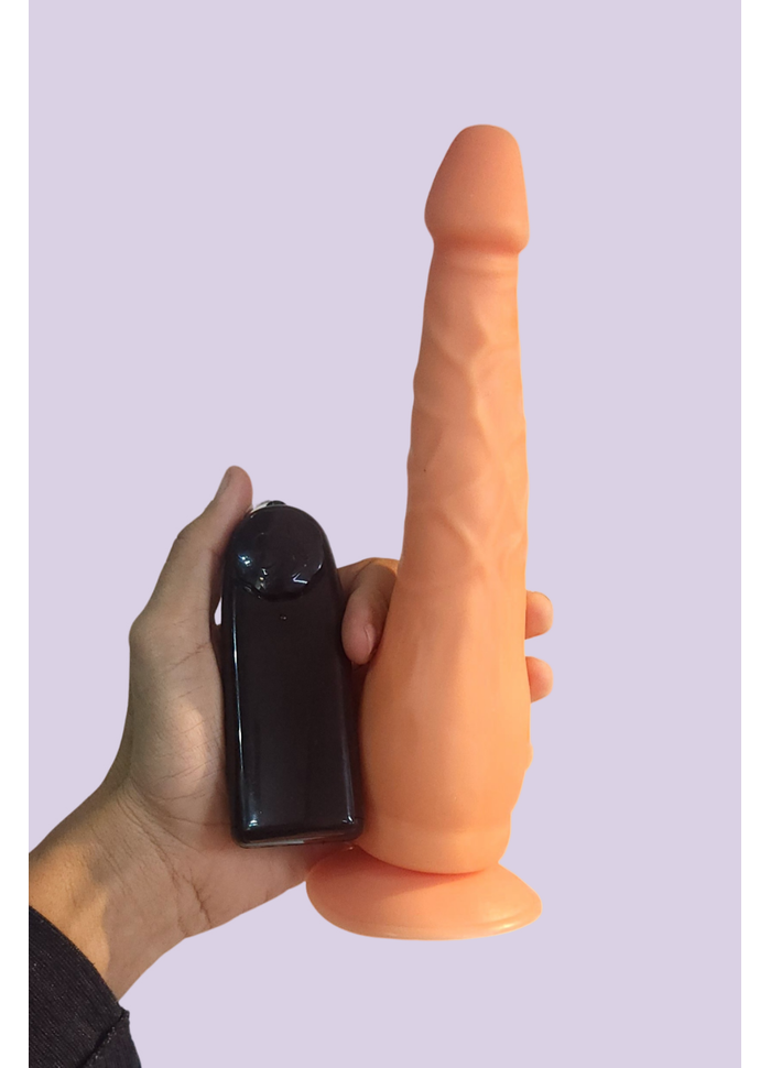 Pênis Vibrador Com Ventosa E Rotação 20 X 4Cm