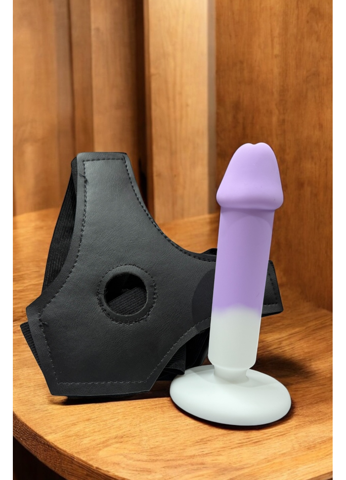 Cinta Peniana Ajustável + Dildo em Silicone 15 x 3cm