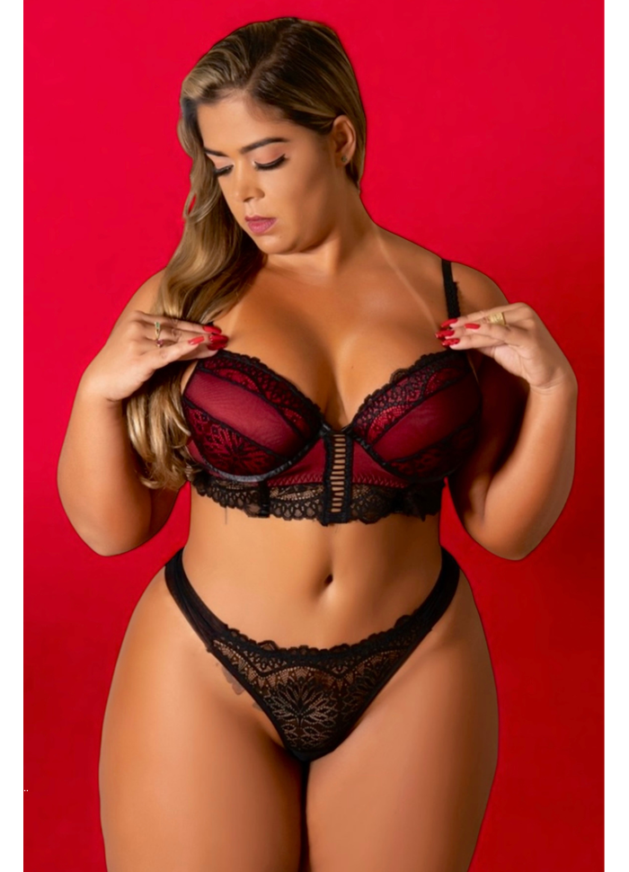 Conjunto Cropped plus size com bojo Garota Veneno