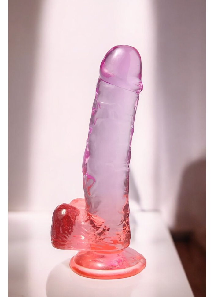 Dildo Cristal com ventosa 18 x3,7cm Luck