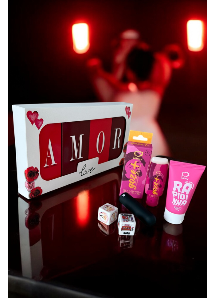 Kit Presente com Vibro Recarregável Amor
