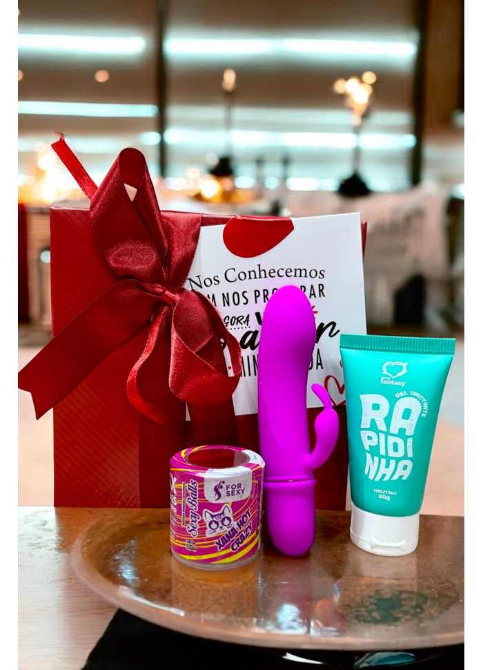 Kit Safadezinha Com Vibro, Lubrificante e Excitante