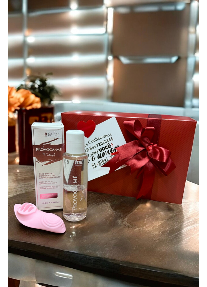 Kit Conectados com Vibro de Calcinha e óleo de Massagem