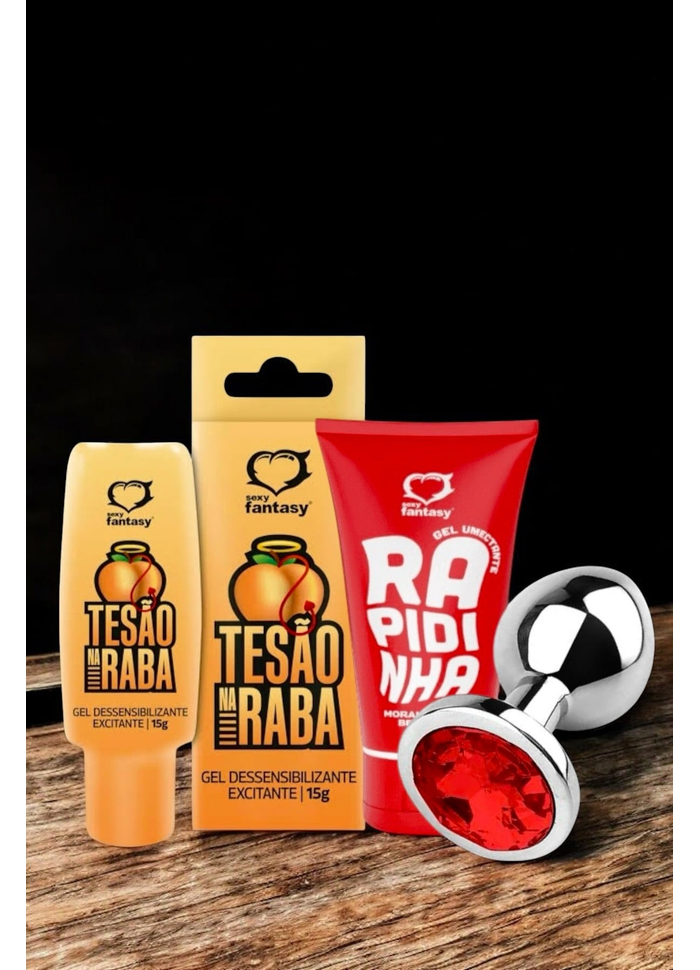 Kit plug Anal, Tesão na Raba e Lubrificante