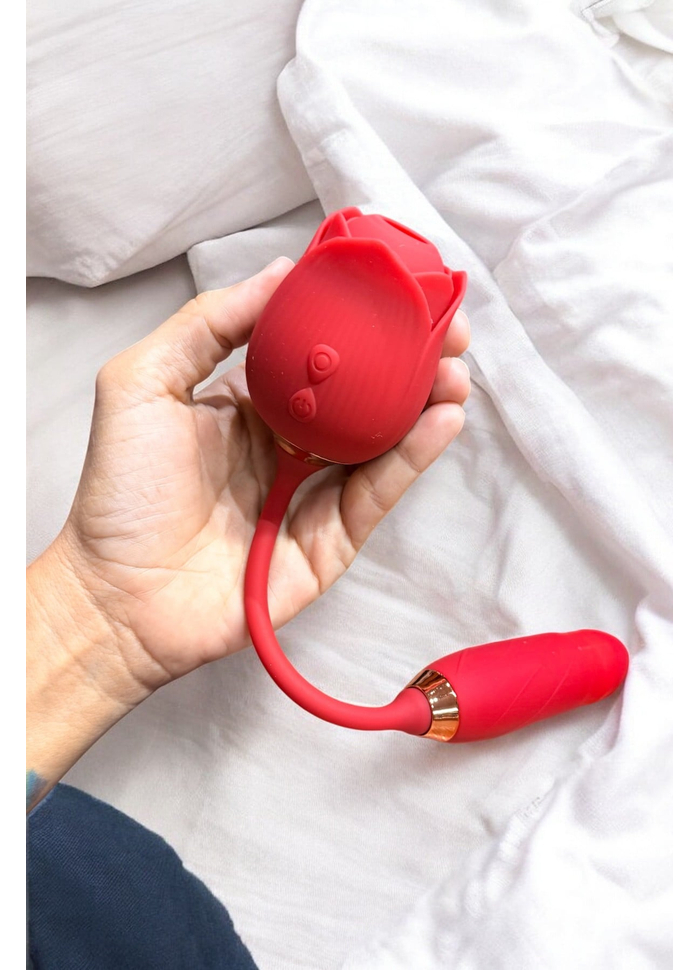Vibrador e Sugador com Vai e Vem Flower
