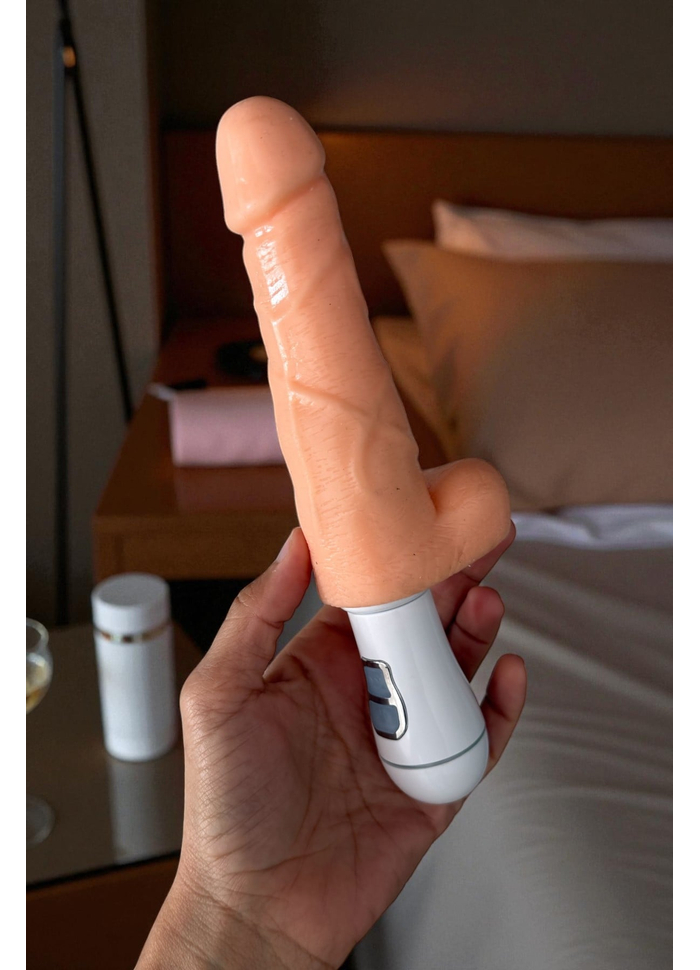 PÊNIS Vibrador EM Silicone ROTATIVO RECARREGÁVEL