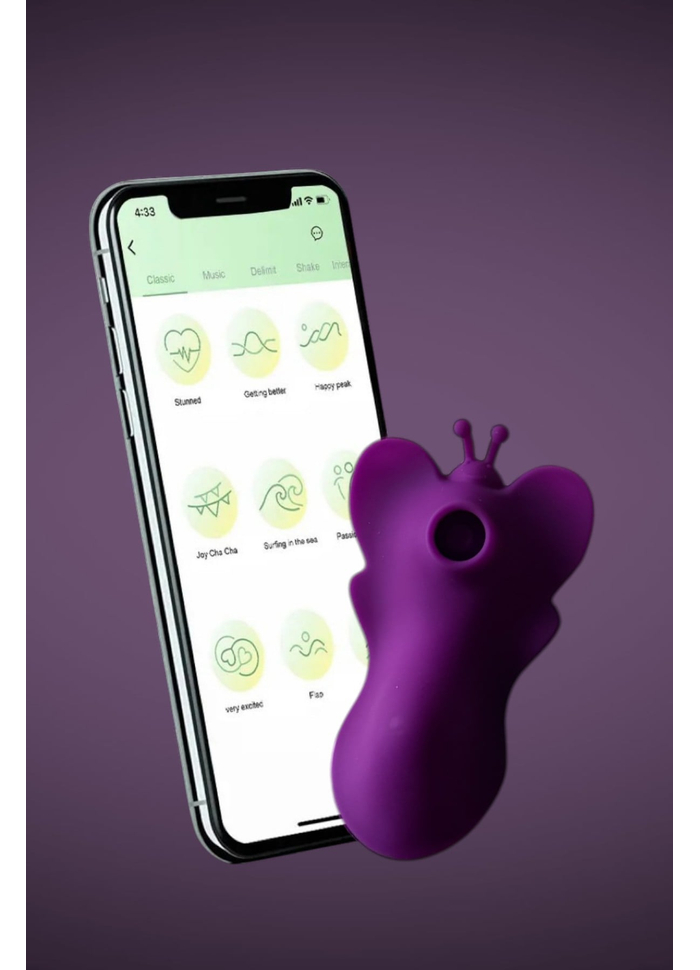 Vibrador de calcinha com Sucção e app Candy