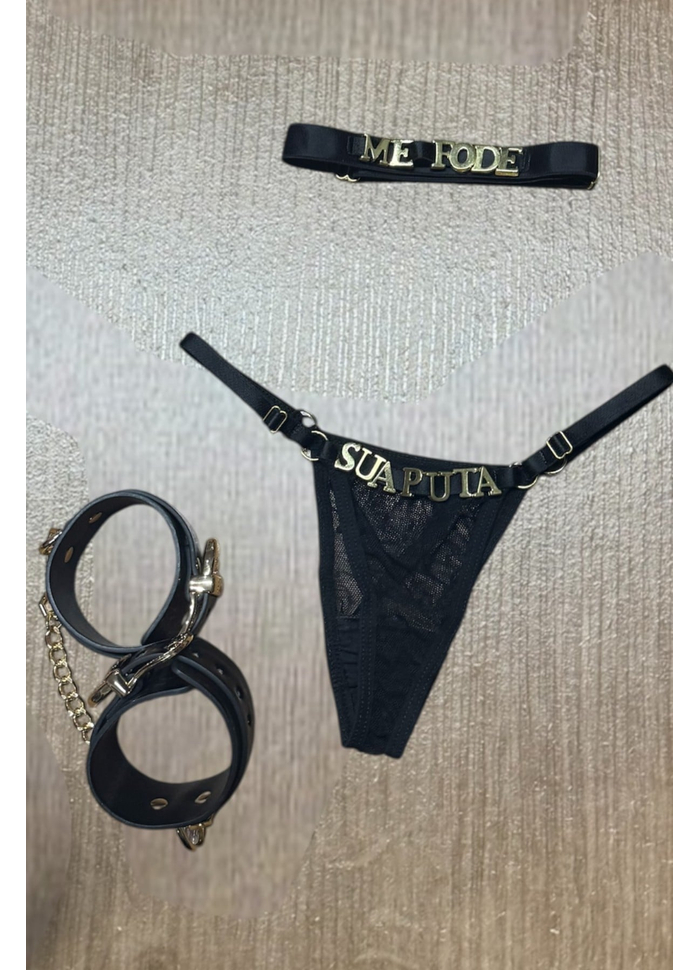 Kit Algema, Calcinha e gargantilha 