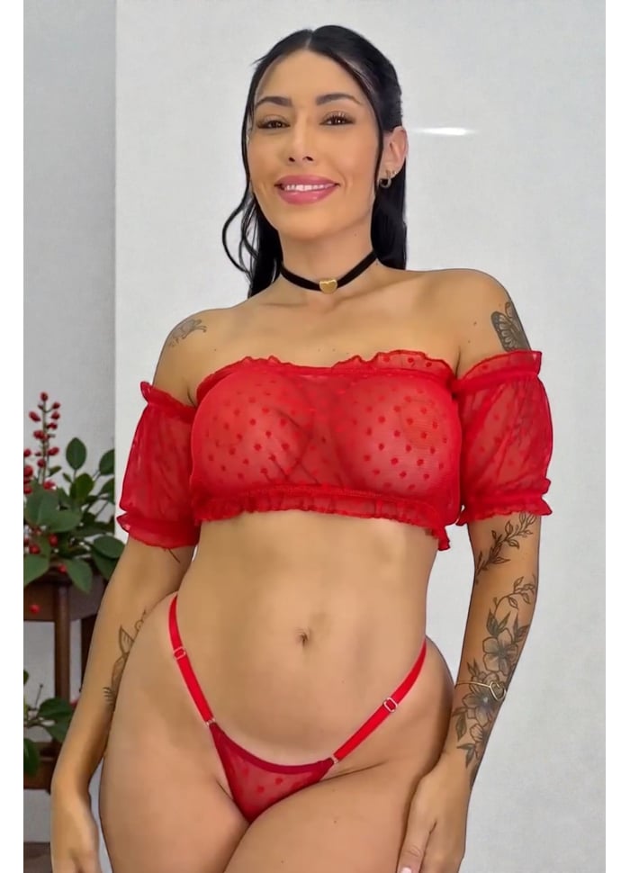 Conjunto Ciganinha em Tule Poá 