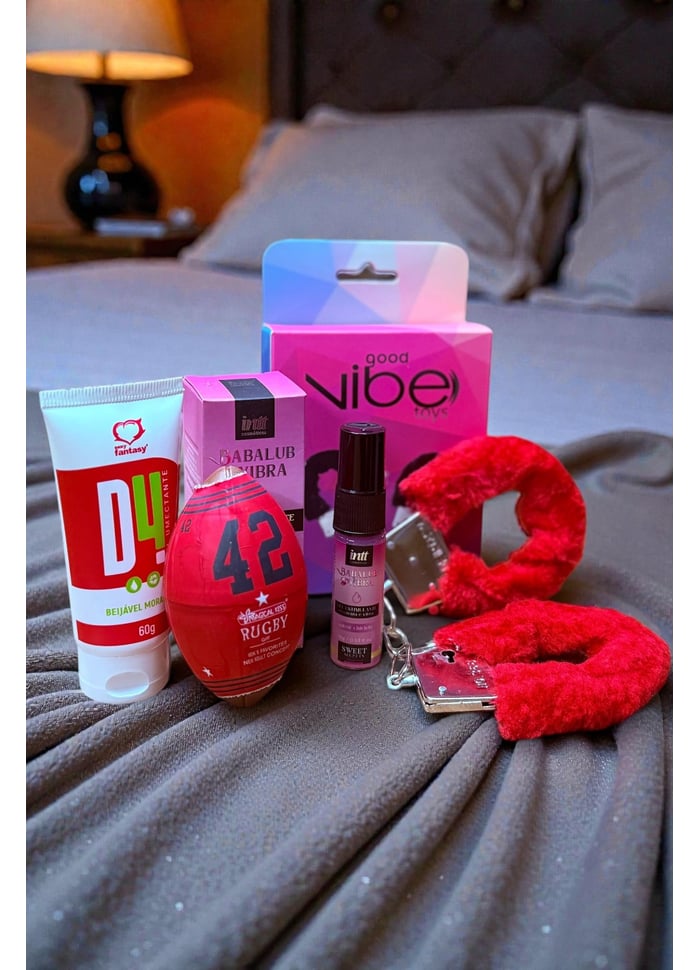 Kit Diversão Casal Géis, Algemas e Masturbador
