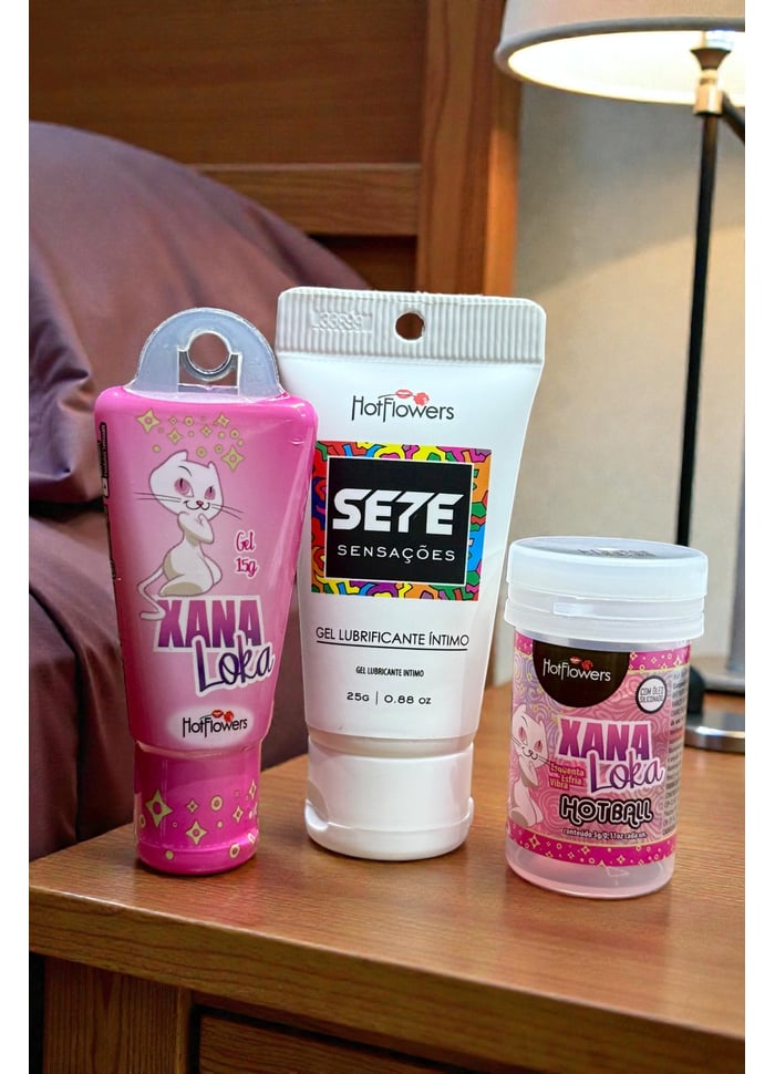 Kit Gel Sete Sensações Anal , Xana Loka Gel e Xana Loka Ball