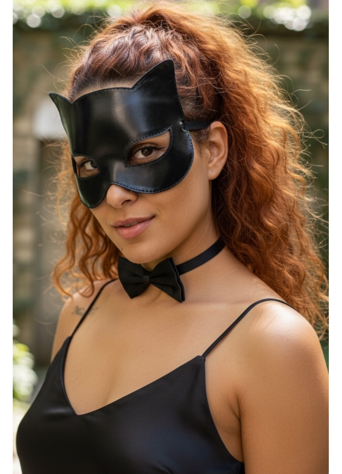 Kit de Máscara e Gravatinha Gata