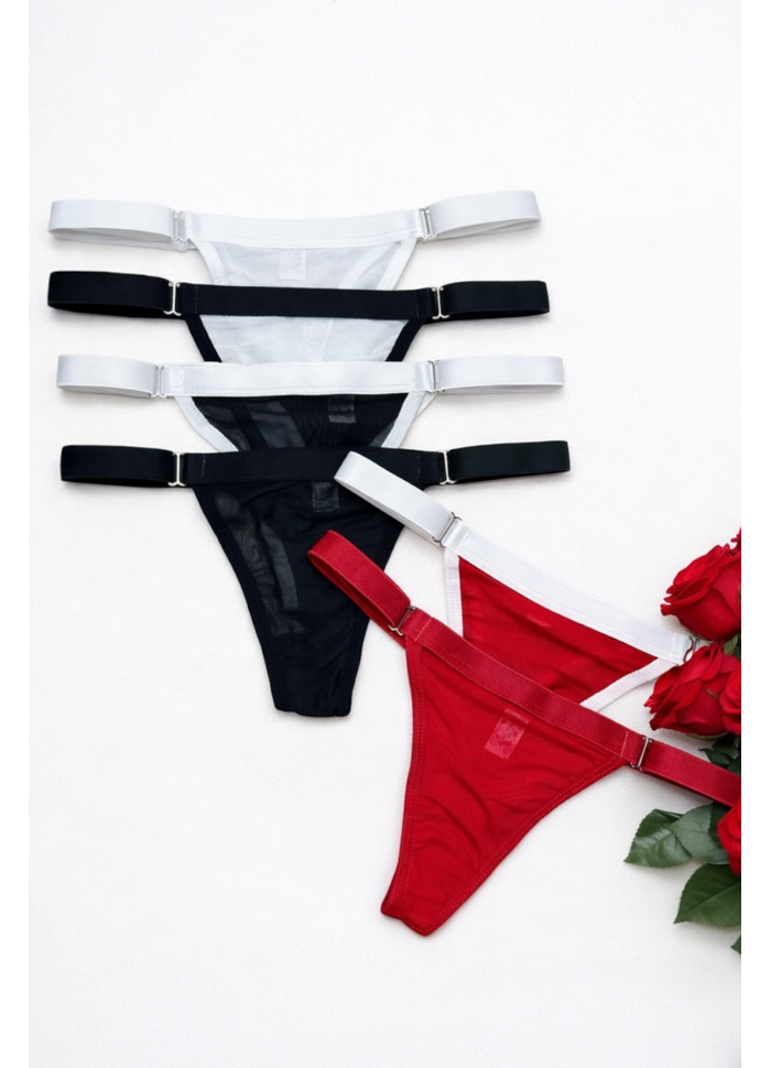 Calcinha com regulagem em Tule Kin