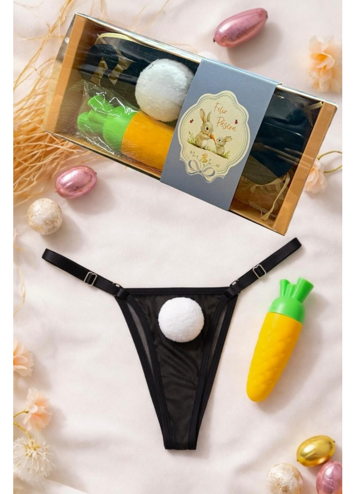 Kit Coelha com calcinha e Vibrador Cenoura