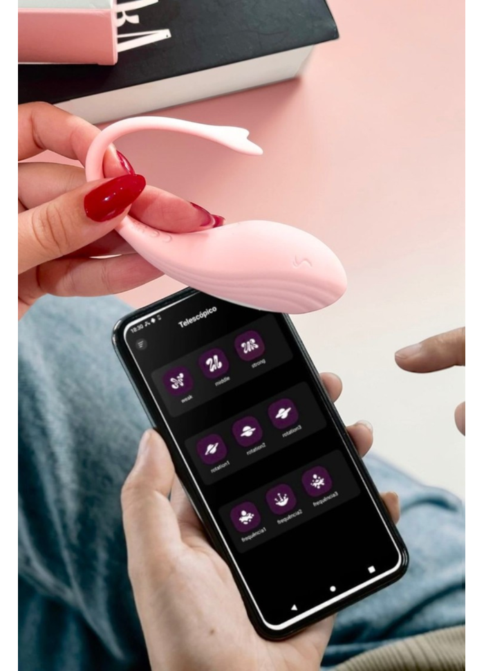 Vibrador formato Baleia com App para Celular