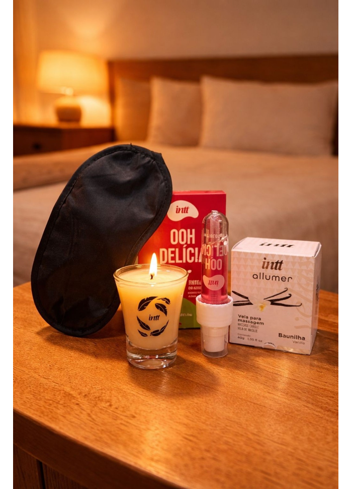 Kit Noivos vela de massagem, Venda e Gel térmico 