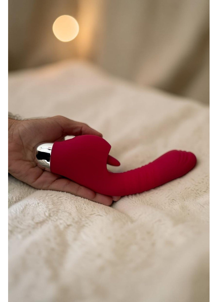 Duplo Vibrador Rabbit e movimento de língua Zeus