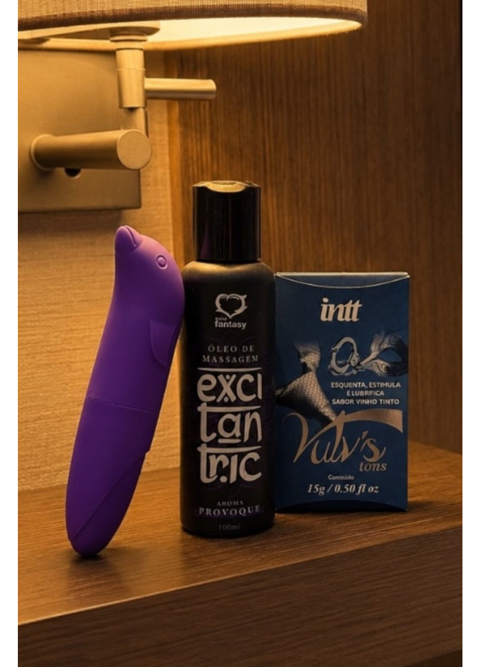 Kit óleo de Massagem, Vibrador e Excitante 50 Tons