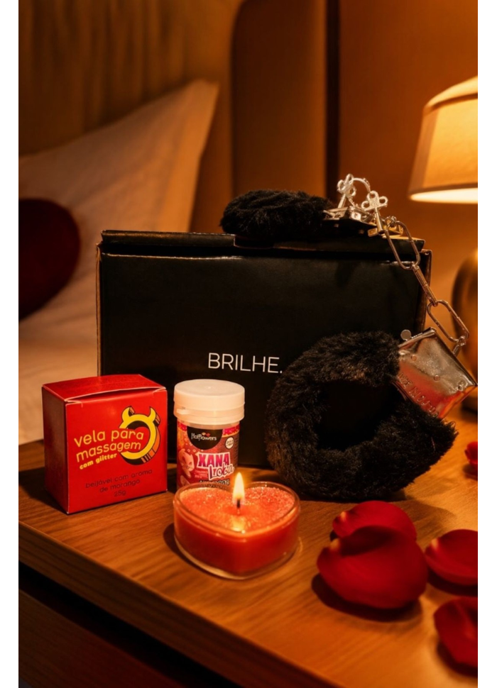 Kit Presente Sexy, Algemas, Bolinhas e Vela de Massagem