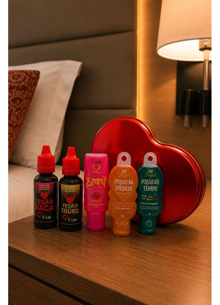 Kit Sex Shop Casais com Géis e Porta Joia 