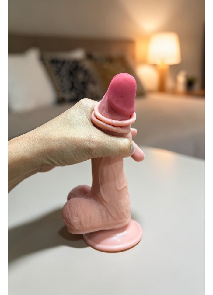 Pênis dildo dupla densidade em TPE 17 x 3,5cm