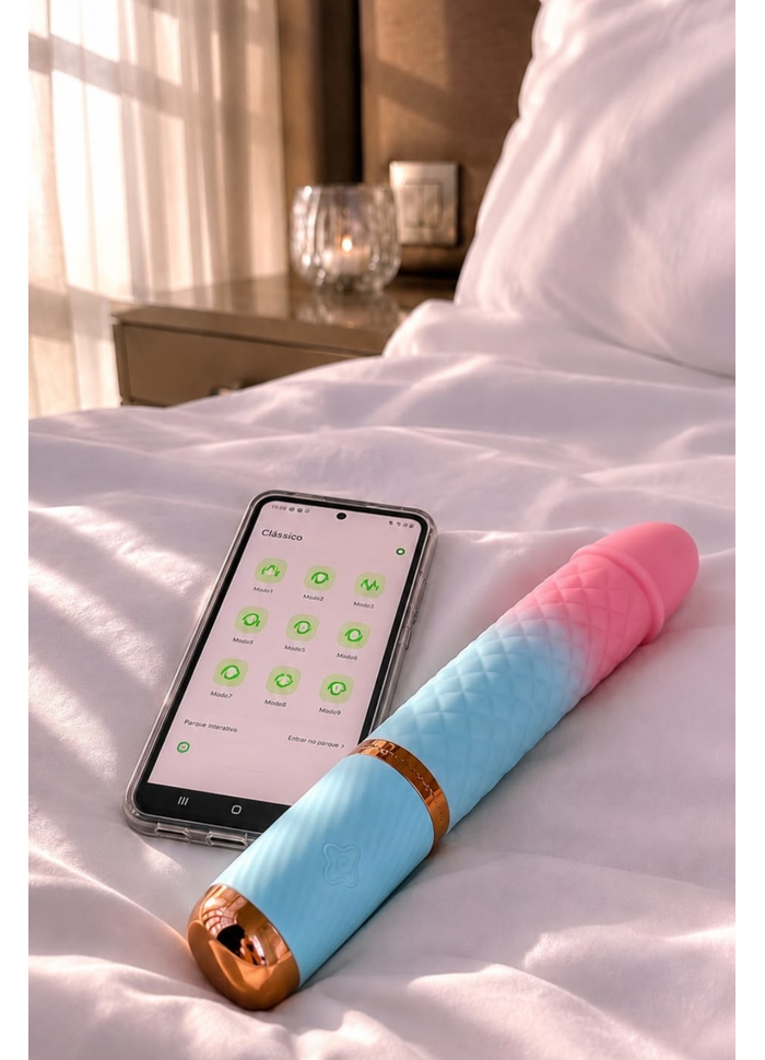 Vibrador com vai e vem e app para celular Lollipop