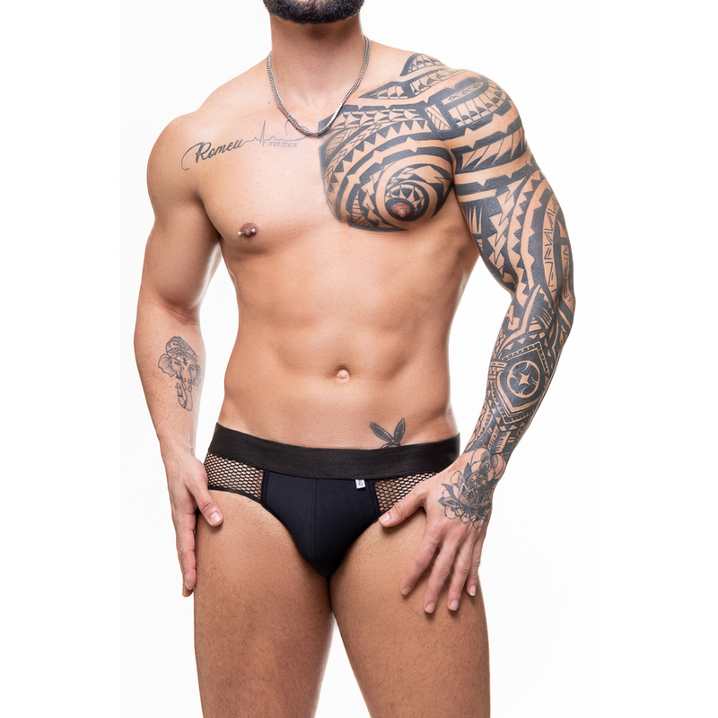 CUECA SUPLEX PRETO COM ARRASTAO ABERTO ATRAS SD CLOTHING