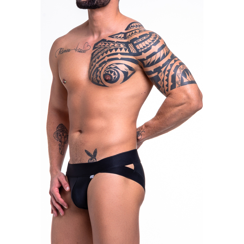 CUECA SUNGA GREGA EM SUPLEX ELASTICO LISO PRETA SD CLOTHING