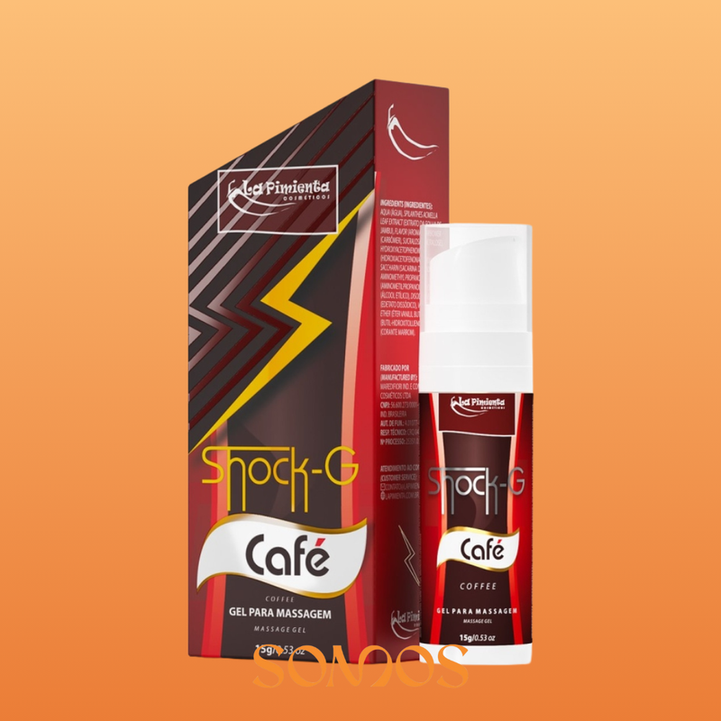EXCITANTE SHOCK-G SABOR CAFÉ EFEITO VIBRAÇÃO AIRLESS 15G LA PIMIENTA