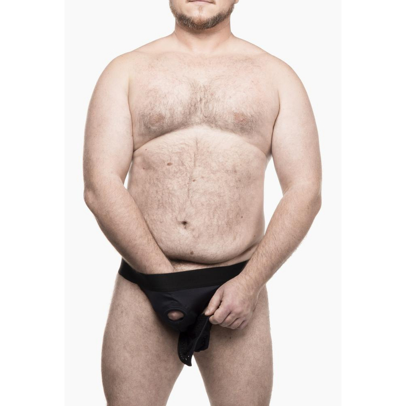 JOCKSSTRAPP COM ANEL DE SILICONE E FORO EM ARRASTAO REMOVIVEL PLUS SIZE SD CLOTHING