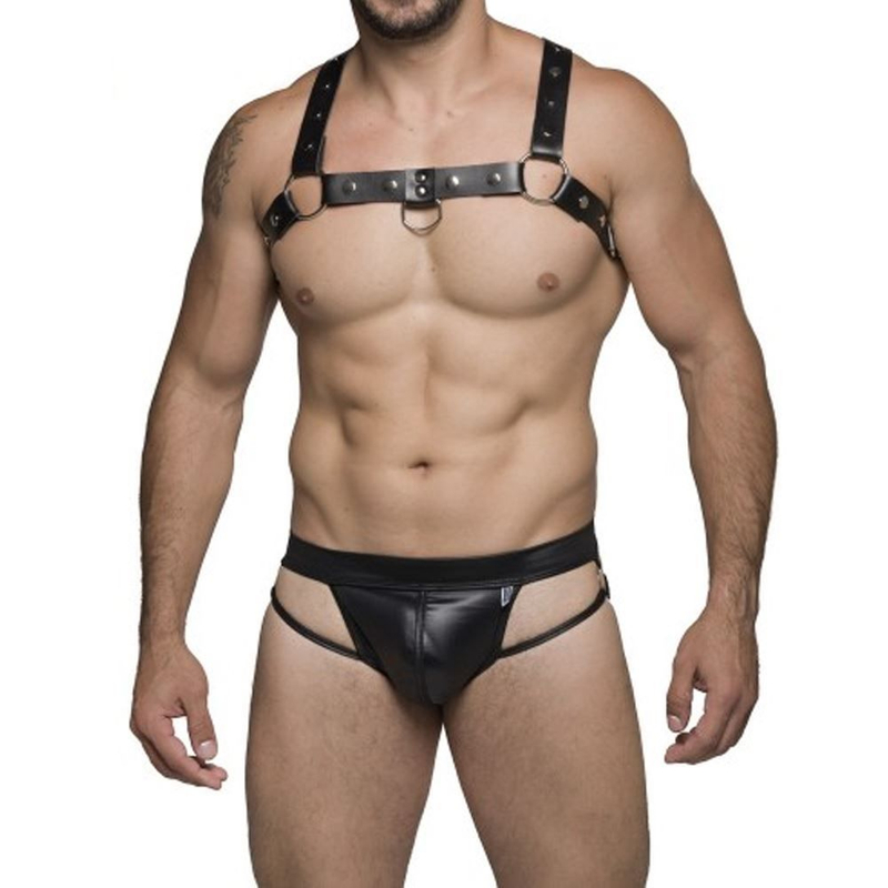 JOCKSTRAPP COURO DETALHE ABERTO C/ ARGOLAS LATERAIS SD CLOTHING