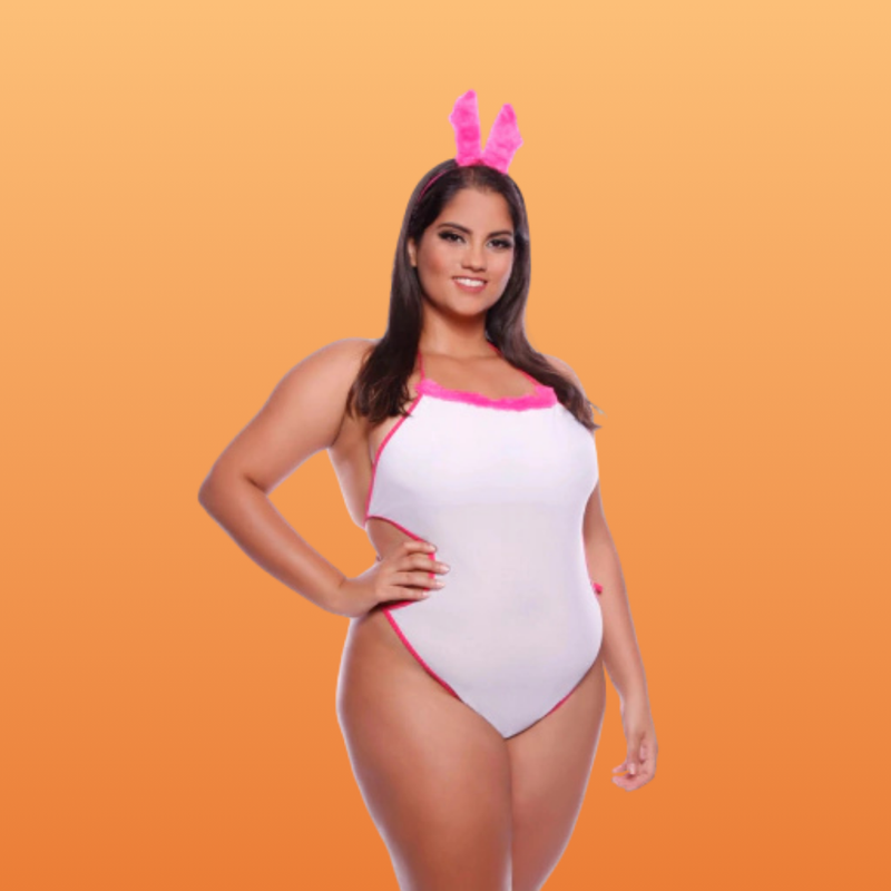 MINI FANTASIA BODY COELHA 2 PLUS SIZE MIL TOQUES