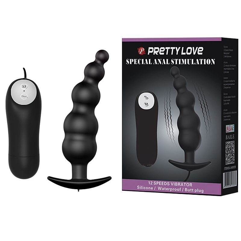 PLUG ANAL COM VIBRO ESCALONADO STIMULATION II PRETTY LOVE