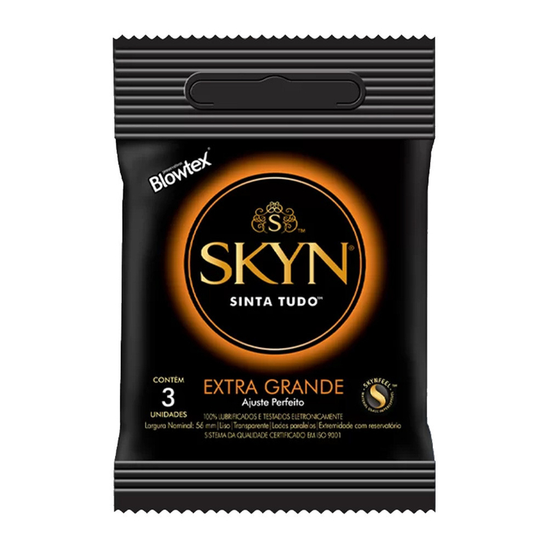 PRESERVATIVO SKYN EXTRA GRANDE SEM LATEX 3 UNIDADES BLOWTEX