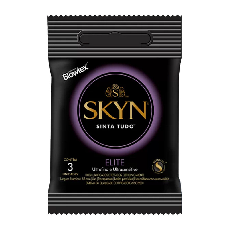 PRESERVATIVO SKYN ELITE EXTRA FINO SEM LATEX 3 UNIDADES BLOWTEX