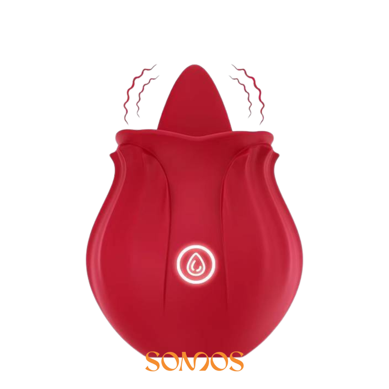 VIBRADOR LÍNGUA FORMATO ROSA RECARREGÁVEL