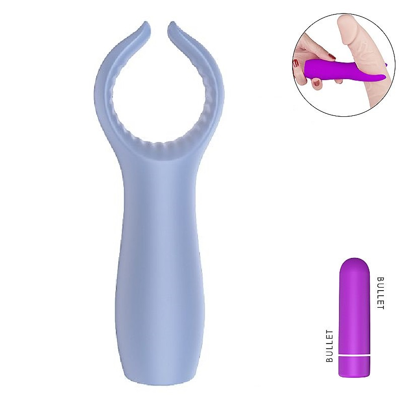 VIBRADOR GARRA PENIANO E CLITORIS RECARREGAVEL AZUL