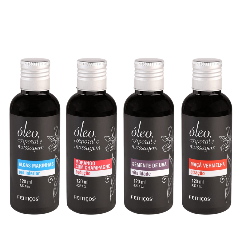 ÓLEO DE MASSAGEM CORPORAL 120ML FEITIÇOS AROMATICOS